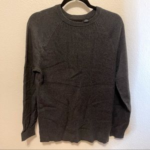 Claiborne Men’s Charcoal Waffled Crew Neck Sweater